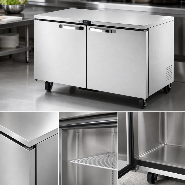 Product image #3 for True SPEC Series 60-Inch 2-Section Undercounter Freezer, -10°F, Stainless Steel