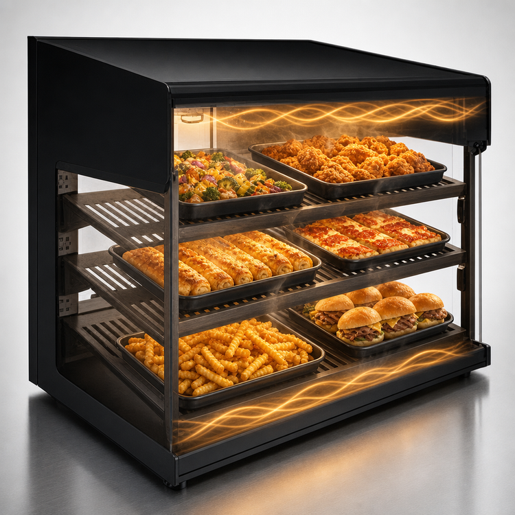 Product image #3 for Hatco Flav-R-Savor Air Curtain Heated Countertop Food Display Cabinet, Self-Service, 3-Shelf, 36-Inch Wide