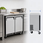 Thumbnail image #3 for Turbo Air M3 MUR-34S-N6 1-Section Shallow-Depth Undercounter Refrigerator, 4.27 Cu. Ft., 2 Solid Doors, Stainless Steel
