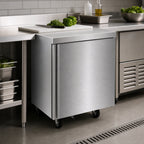 Thumbnail image #3 for Delfield 4427NP 27-Inch One-Section Worktop Refrigerator with 1 Door, Stainless Steel Exterior, Self-Contained Rear-Mounted Refrigeration