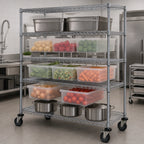 Thumbnail image #3 for Quantum WRC5-63-2448-93060CL 4-Drawer Bin Cart with Dividable Grid Container, 48W x 24D x 69H, 1200 lb Capacity, Chrome Finish