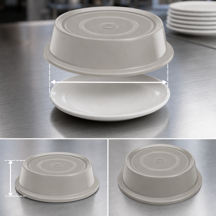 Product image #4 for Cambro Versa Camcover 12-Inch Round Fiberglass Plate Cover, Granite Gray, No Vent Hole