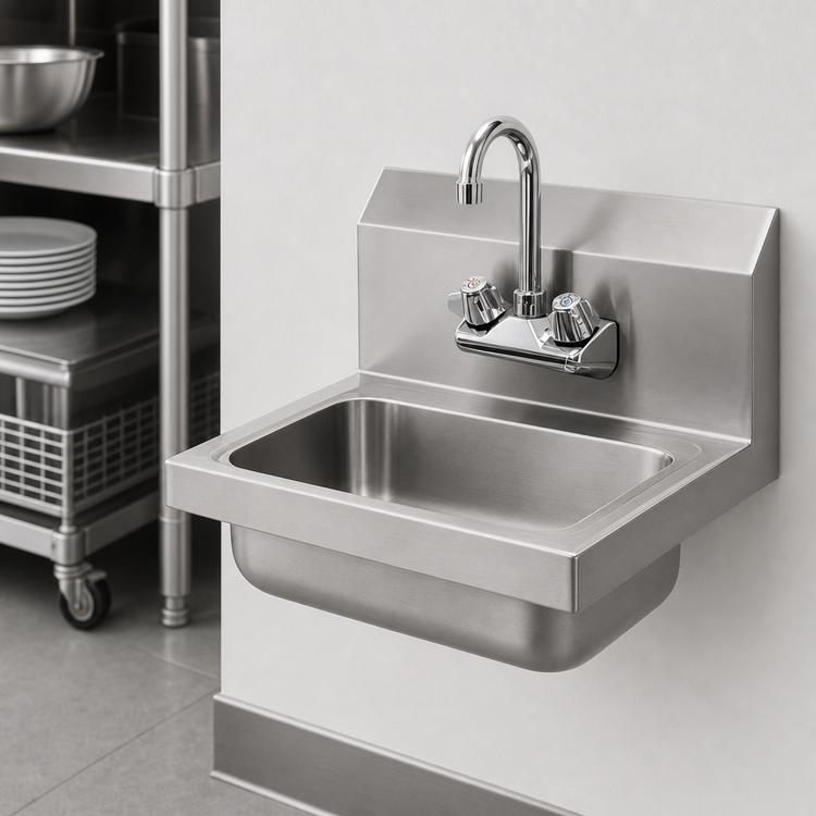 Product image #3 for Advance Tabco Special Value Wall-Mounted Hand Sink with Splash-Mounted Faucet, 14 x 10 x 5-Inch Bowl