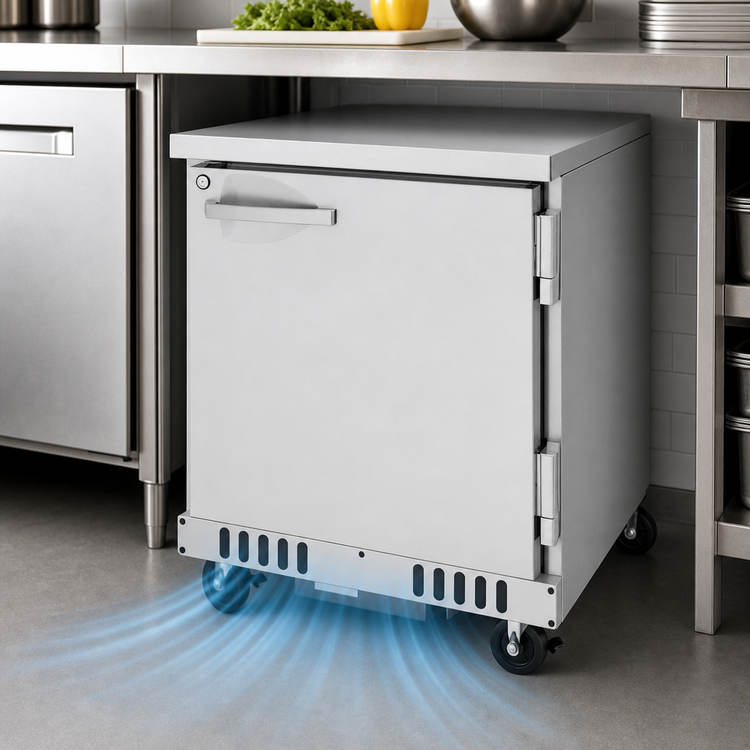 Product image #3 for Turbo Air PRO Series Front Breathing 1-Section Undercounter Refrigerator with Solid Locking Door, 6.5 Cu. Ft.
