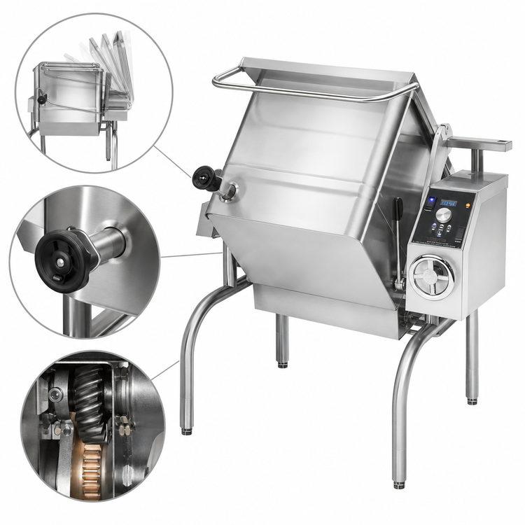 Product image #3 for Groen 15-Gallon Gas Manual Tilting Braising Pan with Classic Controls and Open Leg Base