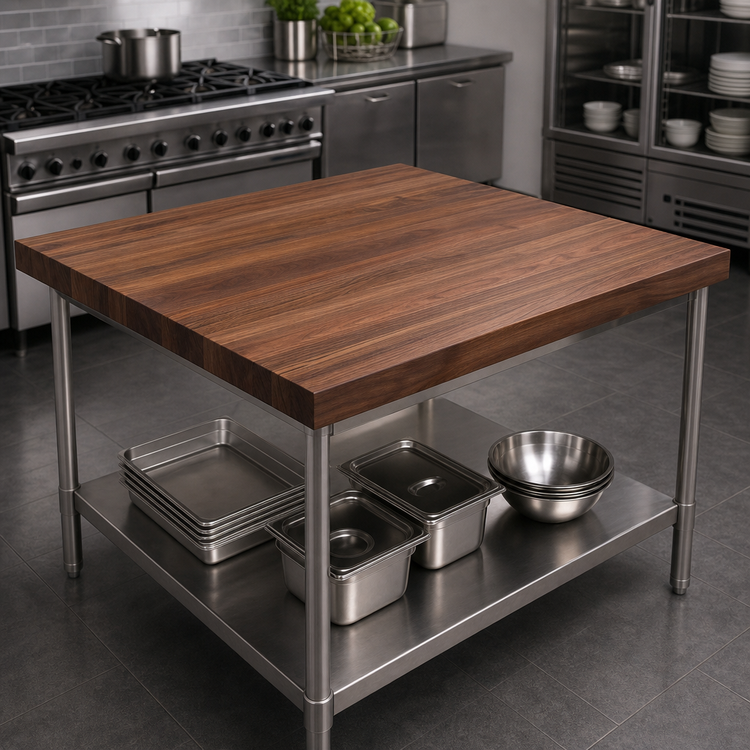 Product image #3 for Boos Block 48 x 48 x 3-Inch American Black Walnut Kitchen Countertop with Varnique Finish