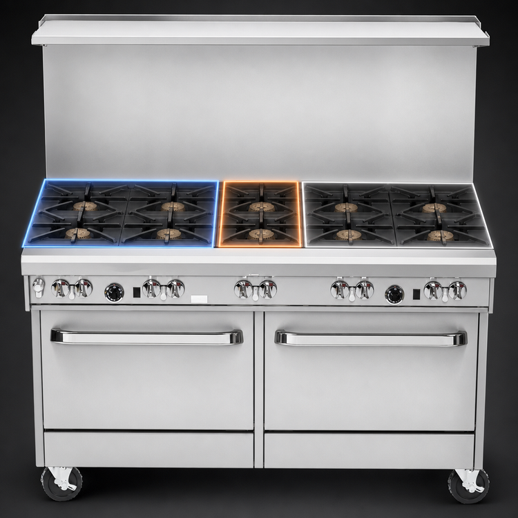 Product image #3 for Southbend Ultimate 60-Inch Gas Restaurant Range with 9 Open Burners, Standard Oven and Convection Oven