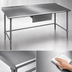 Thumbnail image #3 for Eagle Deluxe Series 48-Inch x 30-Inch Stainless Steel Work Table with Rear Upturn and Tubular Base