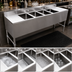 Thumbnail image #3 for Omcan 72-Inch Stainless Steel Four-Compartment Under Bar Sink with Dual Drainboards
