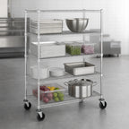 Thumbnail image #3 for Metro Super Erecta N566BC 60 x 24 x 69-Inch Wire Stem Caster Cart, 4 Shelves, Chrome Finish, 600 lb. Capacity