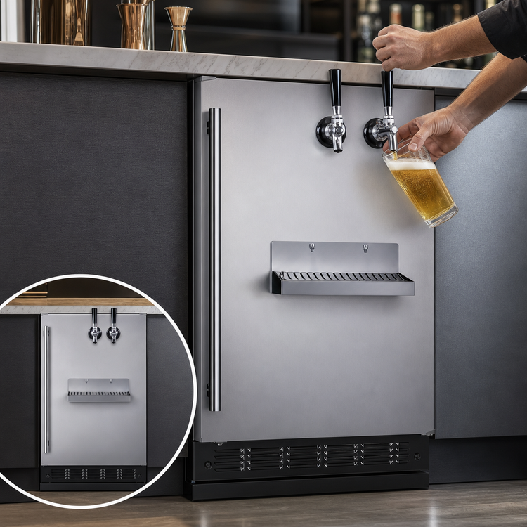 Product image #4 for Summit Commercial 24-Inch Front Tap Built-In Dual-Tap Beer Kegerator with Stainless Steel Door and Black Cabinet