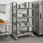 Thumbnail image #3 for Cambro Camshelving® Elements EXU182472V4480 4-Tier Vented Polypropylene Shelving Starter Unit, Stationary, 18 x 24 x 72 in, Gray