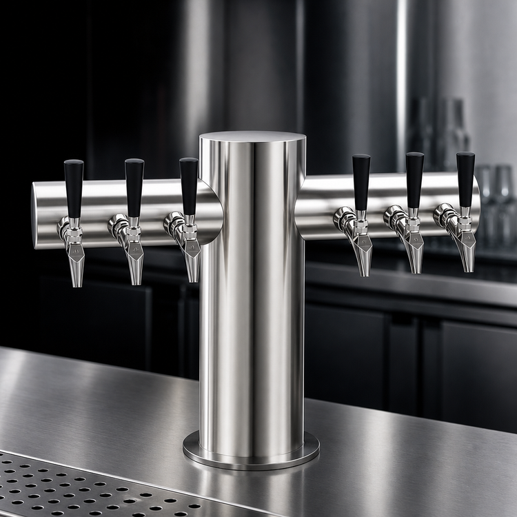 Product image #3 for Krowne Max-T Style Six-Faucet Glycol-Cooled Countertop Draft Beer Tower