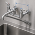 Thumbnail image #3 for T&S Brass Wall-Mount Service Sink Faucet with 12-Inch Pail Hook Spout, 8-Inch Centers, Rough Chrome-Plated Finish