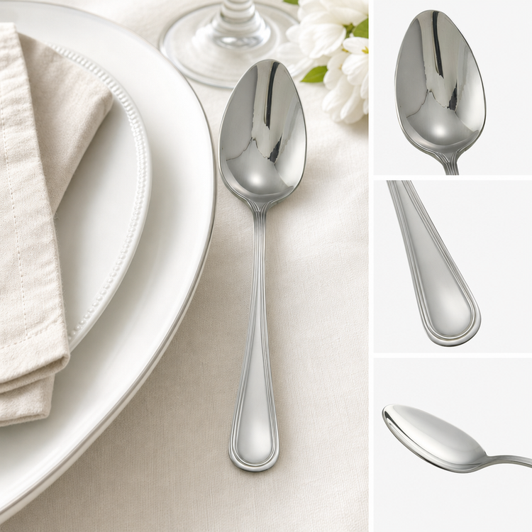Product image #4 for Winco Shangarila European Tablespoon, 8-1/4 Inch, 18/8 Stainless Steel, Extra Heavy Weight, Mirror Finish