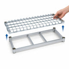 Thumbnail image #3 for Metro Super Erecta 1848DRS Stainless Steel Dunnage Shelf, 48"W x 18"D, Lift-Off Wire Deck, 1,300 lb. Capacity