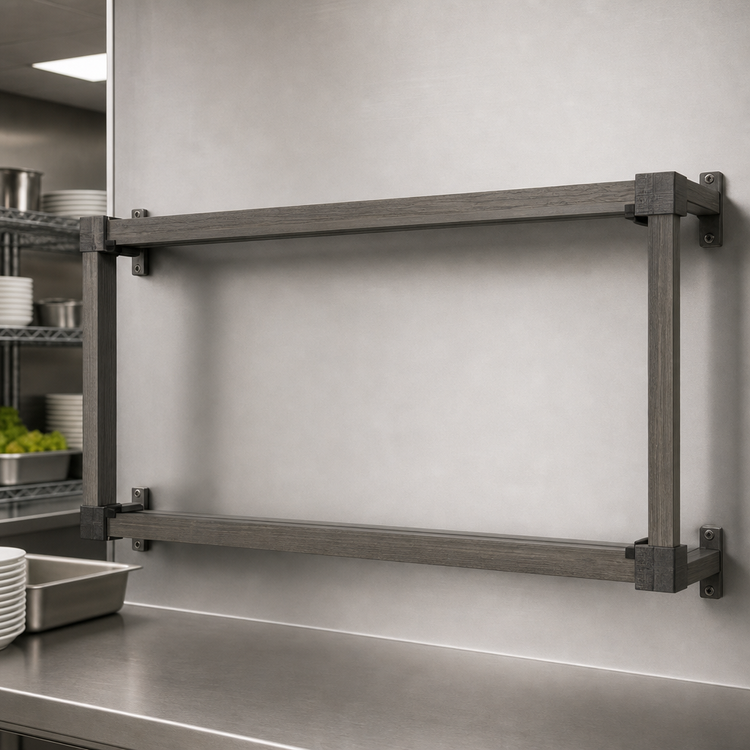 Product image #3 for Cambro Camshelving Elevation Series Wall Shelving Open Shelf Frame, 24 x 48 Inches, Brushed Graphite