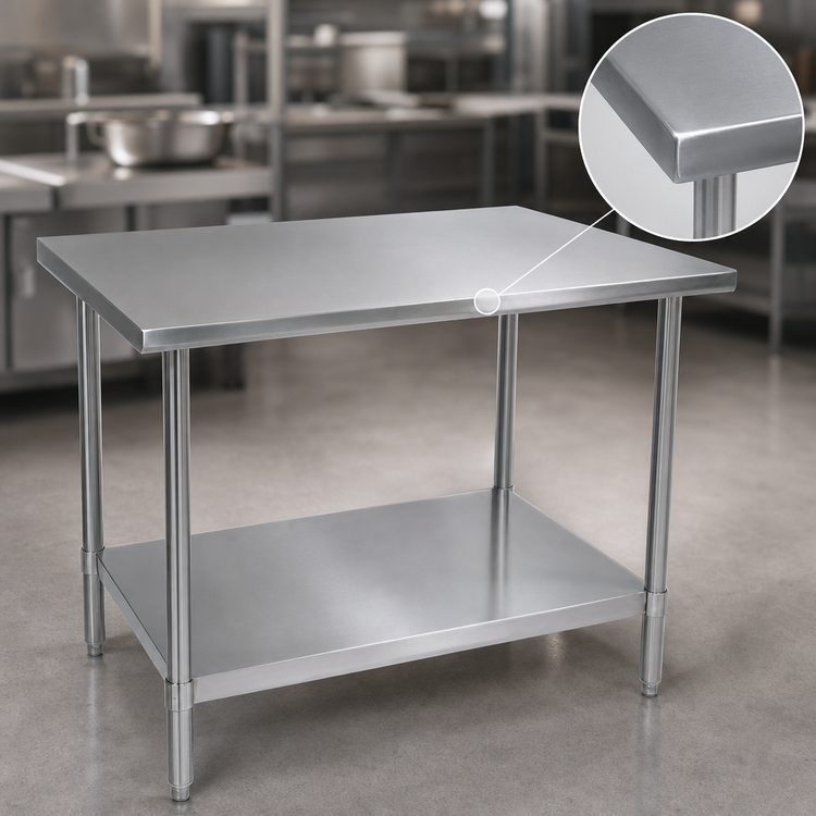Product image #3 for John Boos Stallion Stainless Steel Top Work Table with Adjustable Undershelf, 48 x 30 Inches