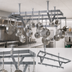 Thumbnail image #3 for Eagle Group Ceiling-Mounted Triple-Bar Aluminum Pot Rack with 30 Hooks, 112-Inch Wide