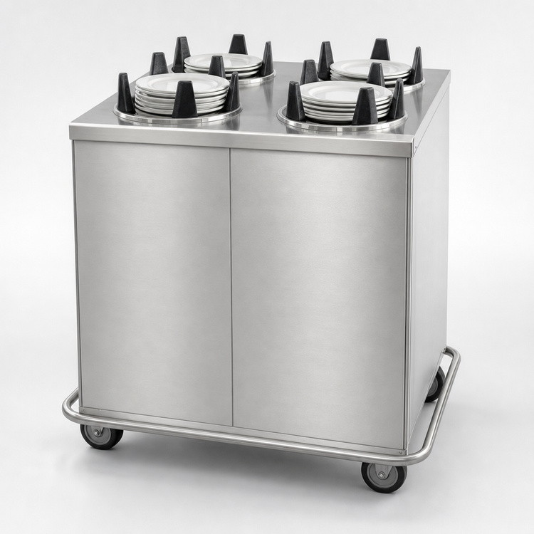 Product image #3 for Carter-Hoffmann Enclosed Heated Plate Dispenser Cart for 9-Inch Plates, 4-Silo