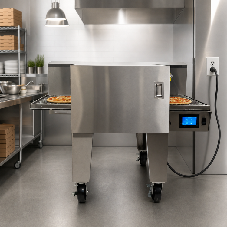 Product image #3 for Lincoln Foodservice Aperion Impinger 2424-SUH-QS Single Deck Floor Model Electric Conveyor Pizza Oven with 24" x 48" Conveyor