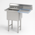 Thumbnail image #3 for Advance Tabco Single-Compartment Fabricated Sink with 24-Inch Right Drainboard, 18 x 18 x 14-Inch Bowl, 16-Gauge 304 Stainless Steel