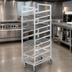 Thumbnail image #3 for 36-Inch High Single-Section Aluminum Cafeteria Tray Rack with Casters, 8 Tray Capacity