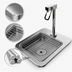 Thumbnail image #3 for Drop-In 20-Gauge 304 Stainless Steel Glass Filler Station with K-54 Faucet, 9 x 9 x 3 Inch Bowl