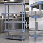 Thumbnail image #3 for Quantum Millenia QP214250VS-5 5-Shelf Polymer Starter Shelving Unit, 42"W x 21"D x 50"H, Gray