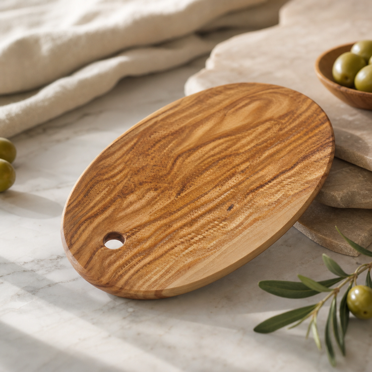 Product image #3 for American Metalcraft Oblong Olive Wood Serving Board, 9-7/8 x 5-7/8 x 1/8 Inch