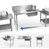 Thumbnail image #3 for BK Resources Heavy Duty 60 Inch Straight Soiled Dishtable with Right-to-Left Operation, 304 Stainless Steel Top, and Pre-Rinse Sink