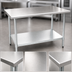 Thumbnail image #3 for BlendPort Deluxe Series Flat Top Stainless Steel Work Table with Galvanized Base, 30 x 24 Inches