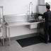 Thumbnail image #3 for Advance Tabco Spec-Line Left-Hand Straight Soil Dishtable with Pre-Rinse Sink, 107 Inch Wide, 14-Gauge 304 Stainless Steel