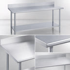 Thumbnail image #3 for Duke Manufacturing 314S-36108-5R 108-Inch Stainless Steel Work Table with 5-Inch Riser and Undershelf