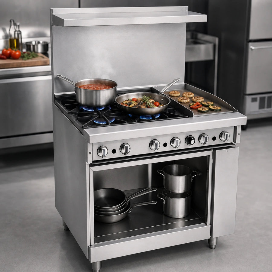 Two Open Burners with Low Simmer