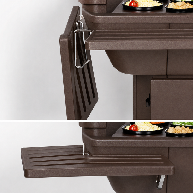 Product image #3 for Carlisle Maximizer Food Bar Drop-Down End Shelf, 17-5/8 x 25 Inch, Brown Polyethylene