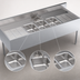 Thumbnail image #3 for Krowne Royal Series Three Compartment Underbar Sink Unit with Dual Drainboards and Deck-Mount Faucet, 72