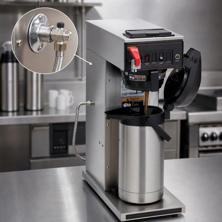 Product image #3 for BUNN CWTF15-APS Automatic Fill Airpot Coffee Brewer with Plastic Funnel, Hot Water Faucet, 3.8 Gallons per Hour, Stainless Steel, 120V