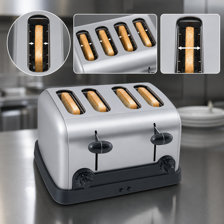 Product image #3 for Hatco TPT-208 4-Slot Commercial Pop-Up Toaster, 208V, Stainless Steel