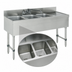 Thumbnail image #3 for Advance Tabco Special Value Series 3-Compartment Stainless Steel Underbar Sink Unit with Right-Hand Drainboard and Splash-Mount Faucet, 48-Inch Wide