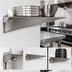 Thumbnail image #3 for 18 Inch Heavy Duty Double Knob Stainless Steel Shelf C Bracket for Cantilevered Shelving Systems