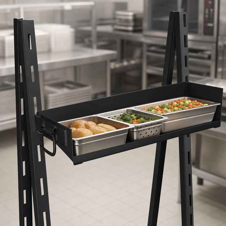 Product image #3 for Quantum TT-OT9 Open Front Removable Tray for Tray Truck System, 36 x 9 x 3 In., Black Steel