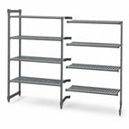 Thumbnail image #3 for Cambro Camshelving® Basics Plus CBA213684V5580 5-Tier Louvered Polymer Add-On Shelving Unit, 21 x 36 x 84 Inches, Brushed Graphite