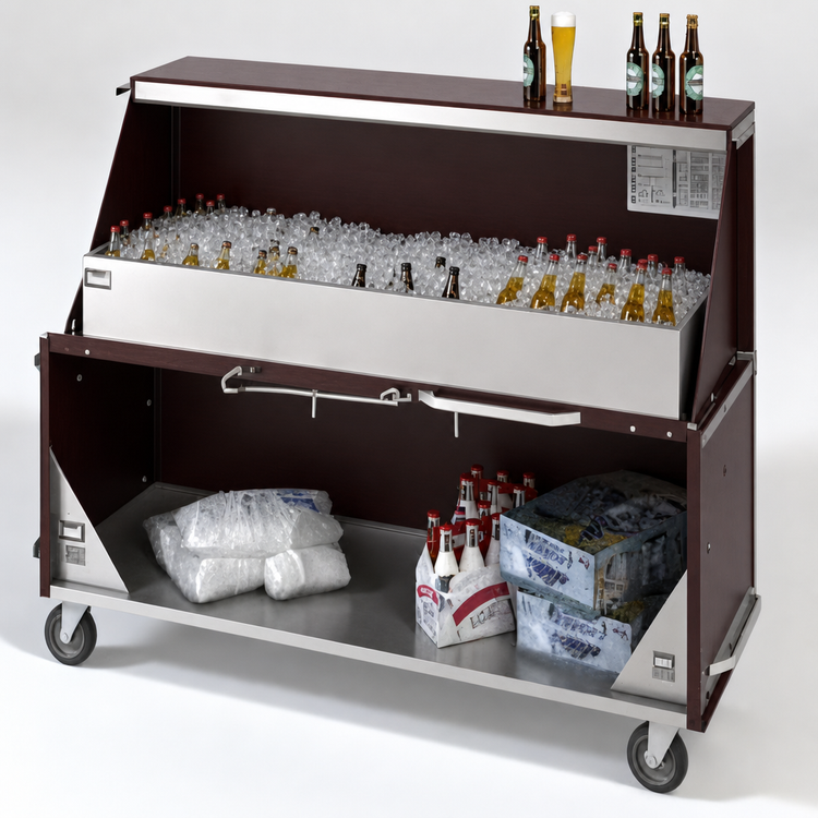 Product image #3 for Dinex Full-Length Ice Bin Portable Bar, Boston Cherry