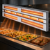 Thumbnail image #3 for Hatco Glo-Ray 48-Inch Max Watt Unlighted Aluminum Dual Infrared Strip Heater, 3-Inch Spacer, 2600 Watts