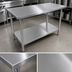 Thumbnail image #3 for John Boos Stallion 60 Inch x 24 Inch 14 Gauge Stainless Steel Flat Top Work Table with Adjustable Undershelf