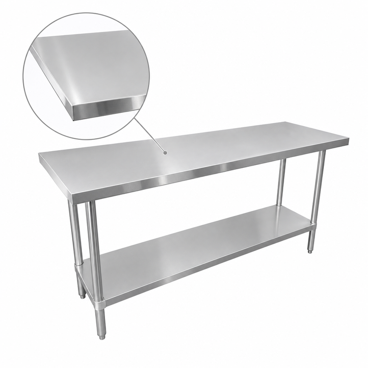 Product image #3 for Sapphire 60-Inch x 30-Inch Stainless Steel Flat Top Work Table with Undershelf
