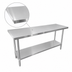 Thumbnail image #3 for Sapphire 60-Inch x 30-Inch Stainless Steel Flat Top Work Table with Undershelf