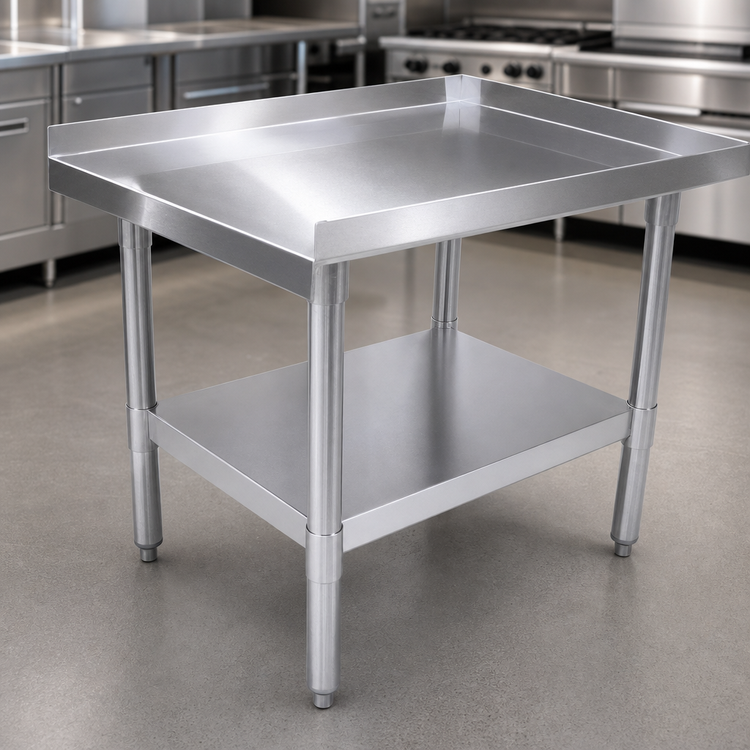 Product image #3 for Omcan 15-Inch x 30-Inch Stainless Steel Equipment Stand with Undershelf