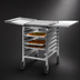 Thumbnail image #3 for Panco Mobile Counter-Height Open-Side Front-Loading Utility Rack for 18 x 26 Inch Trays